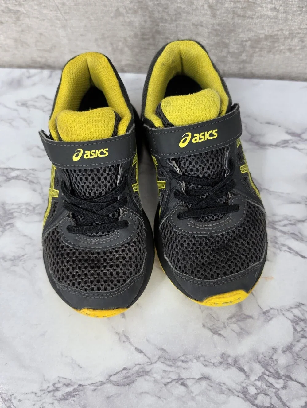 ASICS Jolt 2 Graphite Grey Vibrant Yellow Kids Boys Toddler Size 12